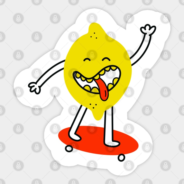 Lemon king lemon skating funny skate lemon funny lemons Sticker by Tropical Blood